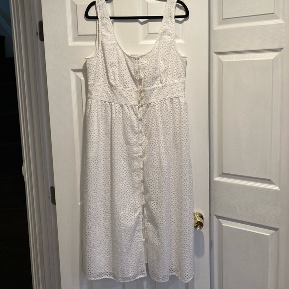 J. Crew Dresses Nwt Jcrew White Eyelet Midi Dress Poshmark